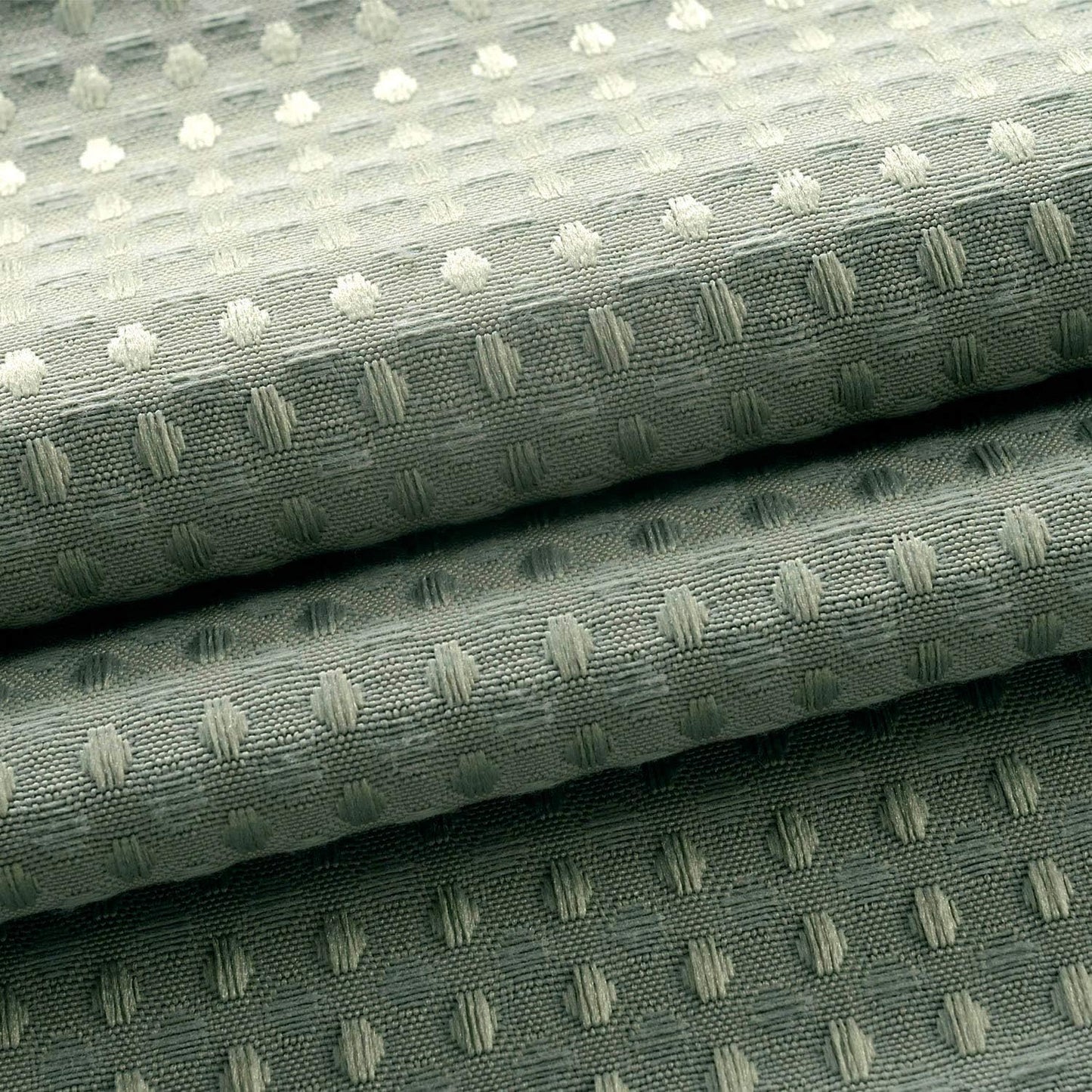 Short Waffle Weave Fabric Shower Curtain 66 inch Long , Hotel Luxury Spa, 230 GSM Heavy Duty, Water Repellent, Machine Washable, Sage Green Pique Pattern Decorative Bathroom Curtain, 71x66