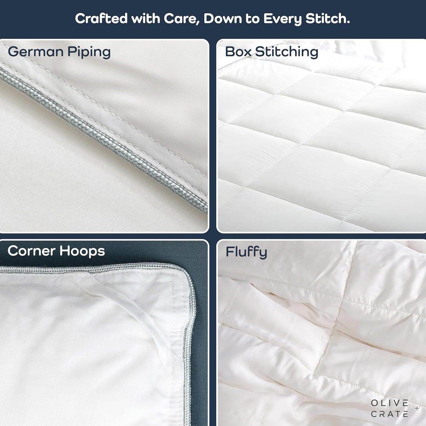 Olive + Crate 100% Cooling Bamboo Comforter from Viscose - Oversized King Size - Hypoallergenic, Breathable & Moisture-Wicking Bedding - All Season Lightweight Plush Design - Organic Bamboo Comforter