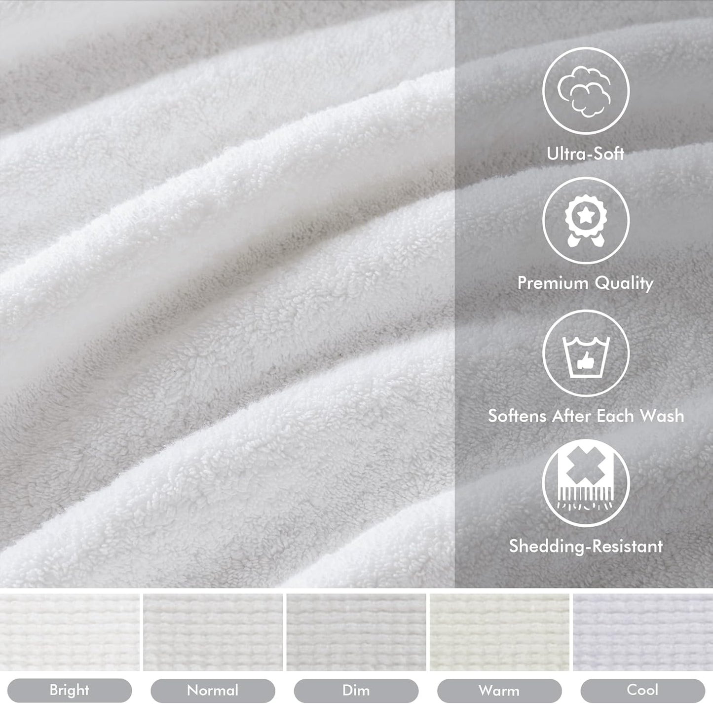 Madison Park 800GSM Bathroom Towel Set of 8 100% Cotton Bath Towel Set for Bathroom Luxurious Highly Absorbent 2 Bath Towels 2 Hand Towels 4 Washcloths Quick Dry Spa Quality White