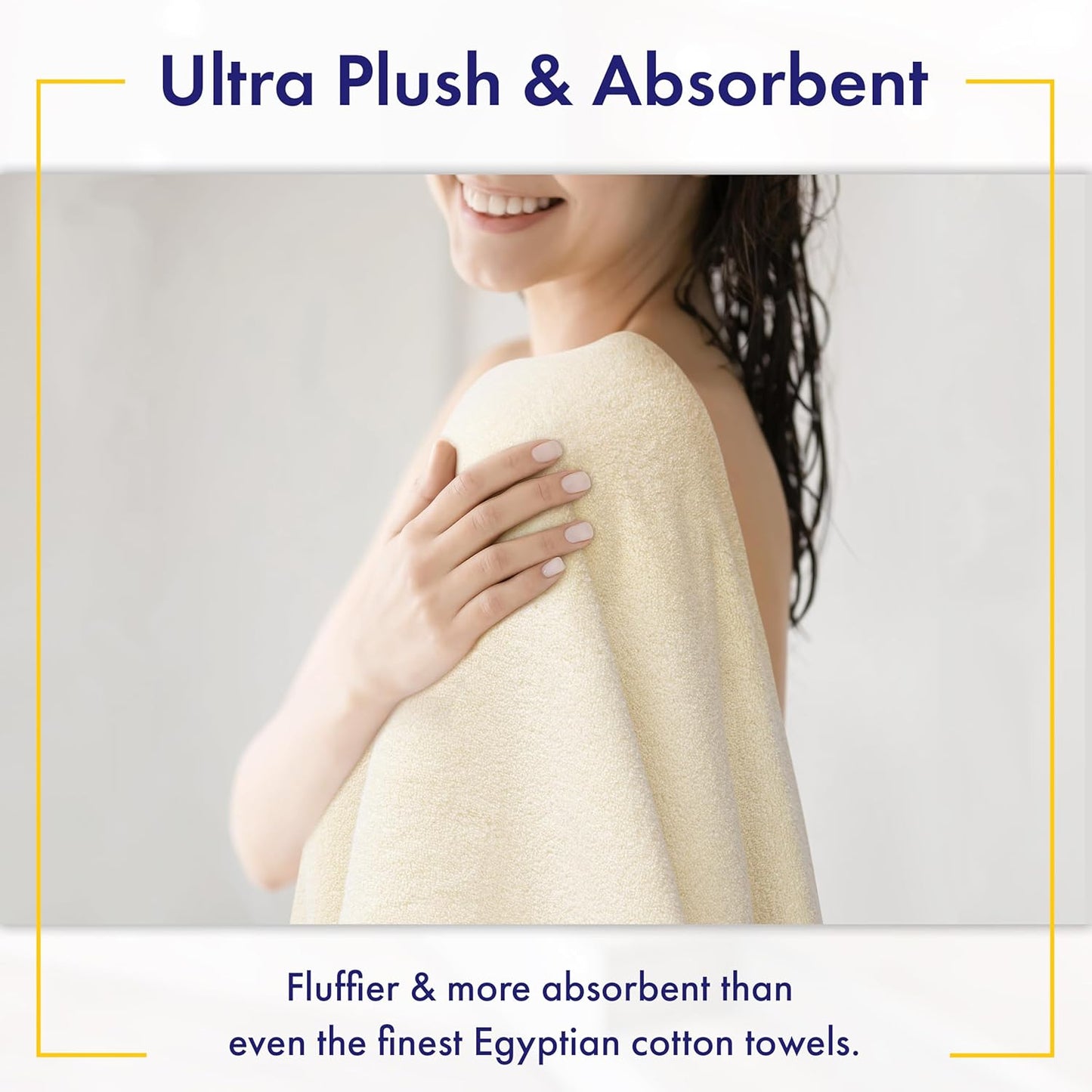 100% Organic Luxury Bath Sheets - GOTS Certified - Extra Large 35x70 Inches (Pack of 2) Zero-Twist, Long-Staple Cotton Bath Sheet Set (Papyrus)