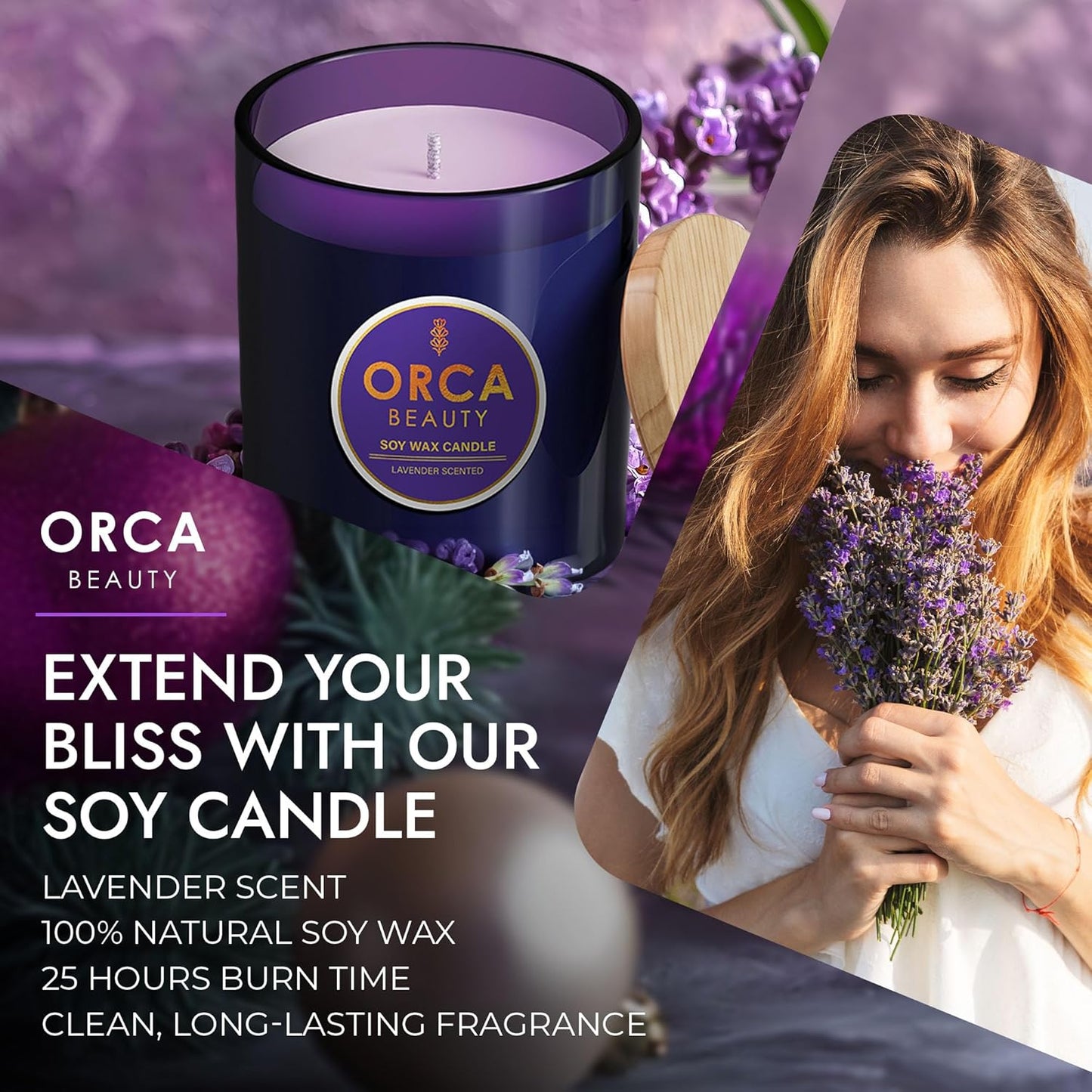 8-Pcs Shower Steamers Aromatherapy & Scented Candle - Birthday Self Care Relaxation Gifts for Women, Pampering Shower Bombs Aromatherapy, Spa Day Essentials, Christmas Purple Gift Bundle