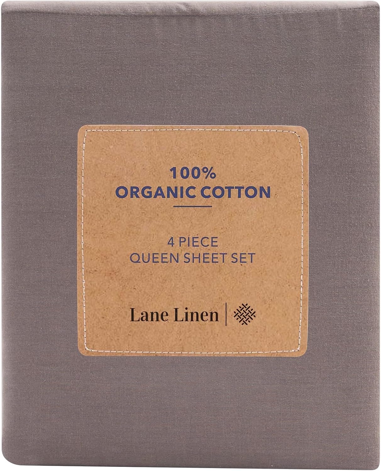 LANE LINEN 100% Organic Cotton Sheets King Size Machine Washable Fully Elasticized Soft & Comfy Mercerized Sustainably Produced All Season Eco Friendly Cotton Sheets sábanas King- Charcoal
