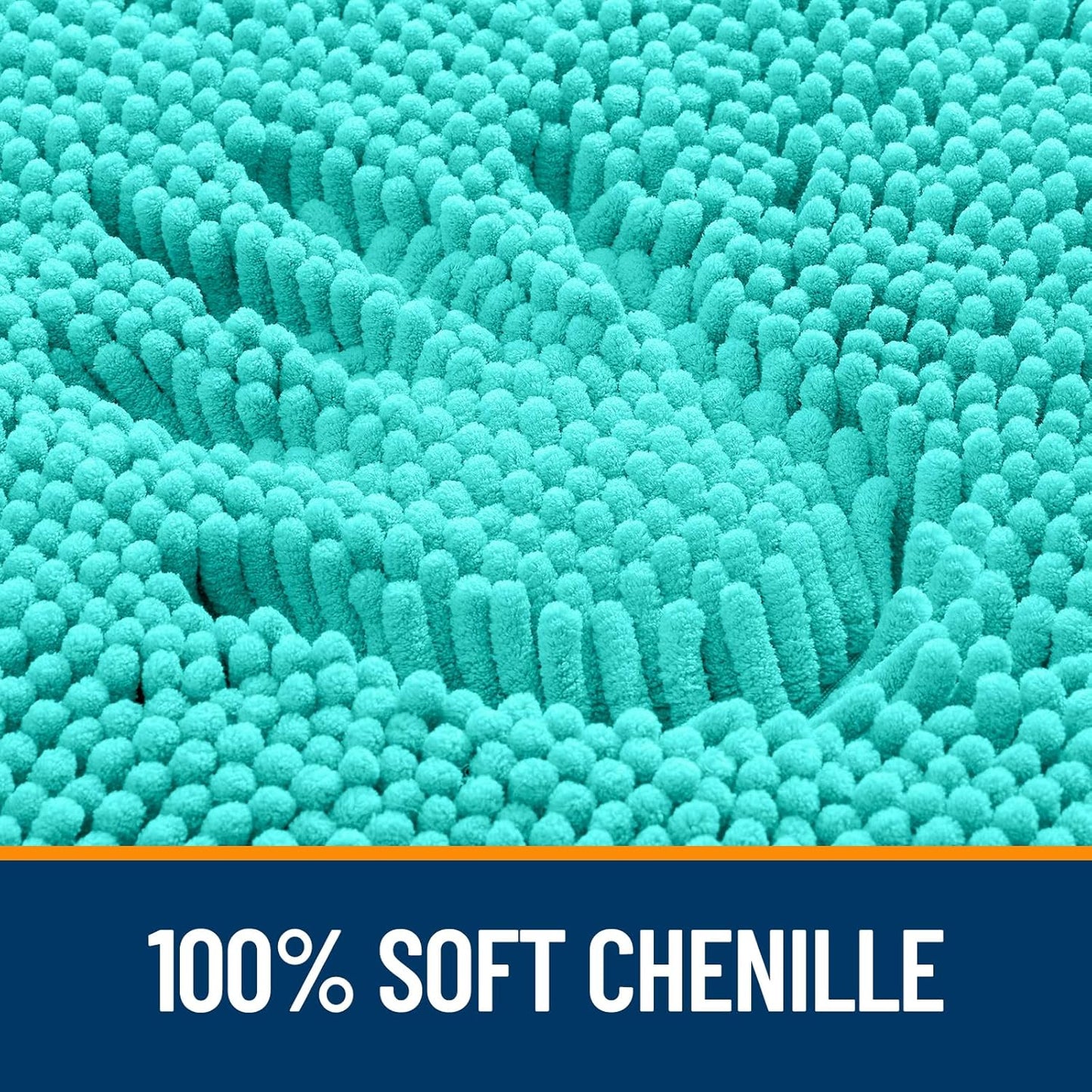 OLANLY Bathroom Rugs 30x20, Extra Soft Absorbent Chenille Bath Rugs, Rubber Backing Quick Dry, Machine Washable Bath Mats for Bathroom Floor, Tub and Shower, Home Decor Accessories, Teal