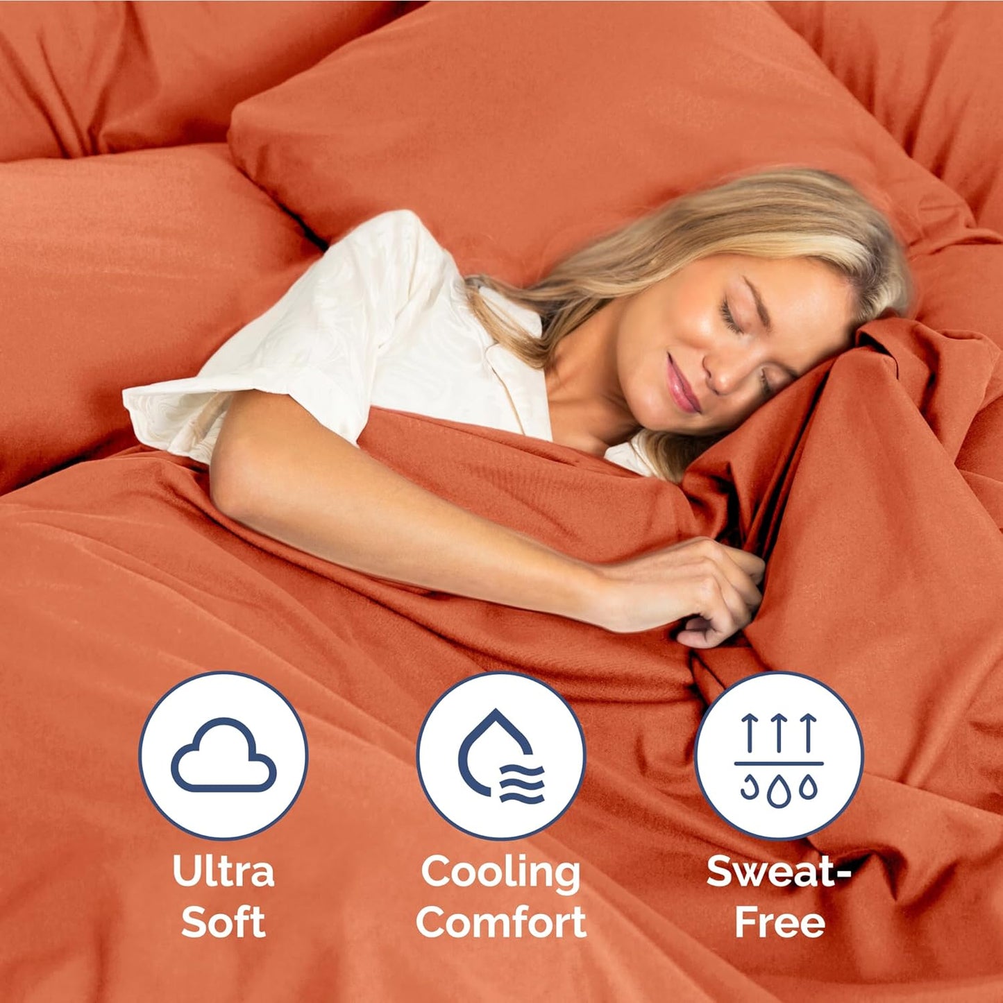 Twin XL Size 3 Piece Sheet Set - Extra Soft, Breathable & Cooling Sheets - Hotel Luxury Bed Sheets for Women & Men - Deep Pockets, Easy-Fit & Wrinkle-Free Sheets - Harvest Pumpkin Oeko-Tex Bed Sheets