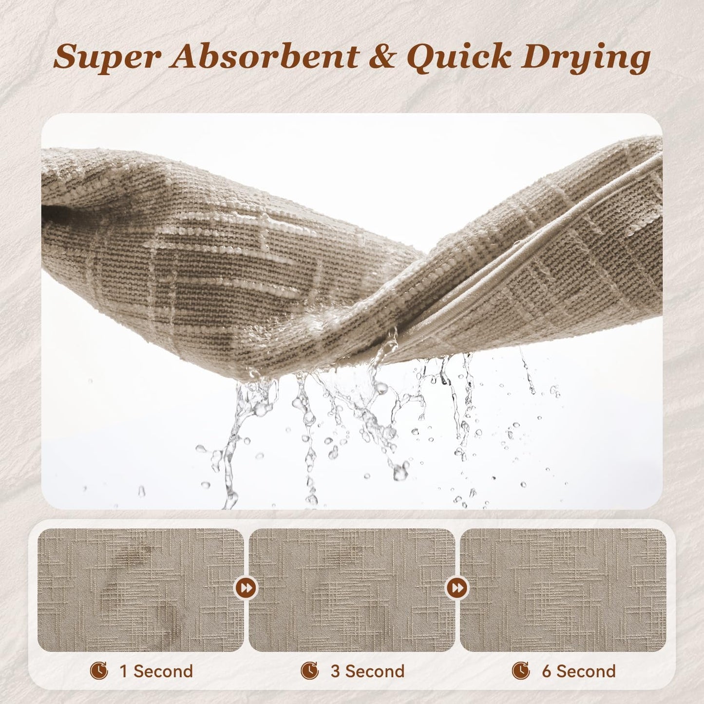 AMOAMI Bath Mat Non Slip Super Absorbent Quick Dry Bath Mats for Bathroom Floor Rubber Backing Washable Bathroom Rugs Modern Woven Jacquard Mat, Beside Tub Bath Rugs, 20" x 32", Brown