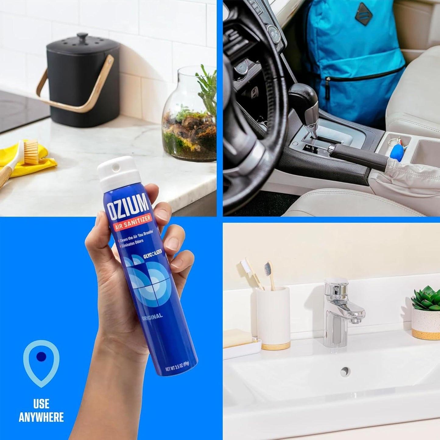 Ozium 3.5 Oz. Air Sanitizer & Odor Eliminator for Homes, Cars, Offices and More, Original Scent, 4 Pack