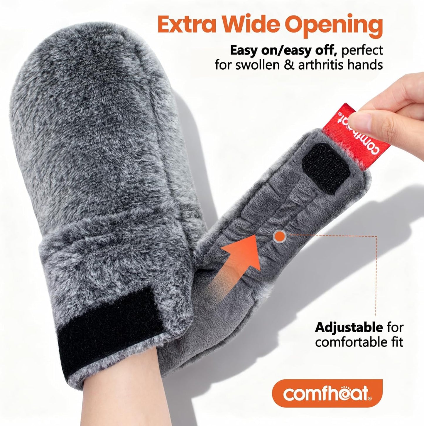 XL Heated Gloves for Arthritis Hands Pain Relief, Microwavable Hand Warmers Mitts with Adjustable Strap for Trigger Finger Raynaud's Carpal Tunnel, Lavender Scent Hand Muff Gift for Mom Dad