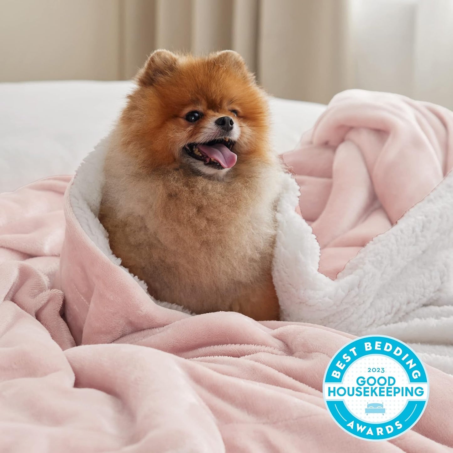Bedsure GentleSoft Sherpa Fleece Throw Blanket for Couch - Thick and Warm Throw for Girls and Women, Soft Fuzzy Plush Blanket for Winter, Pink, 50x60 Inches