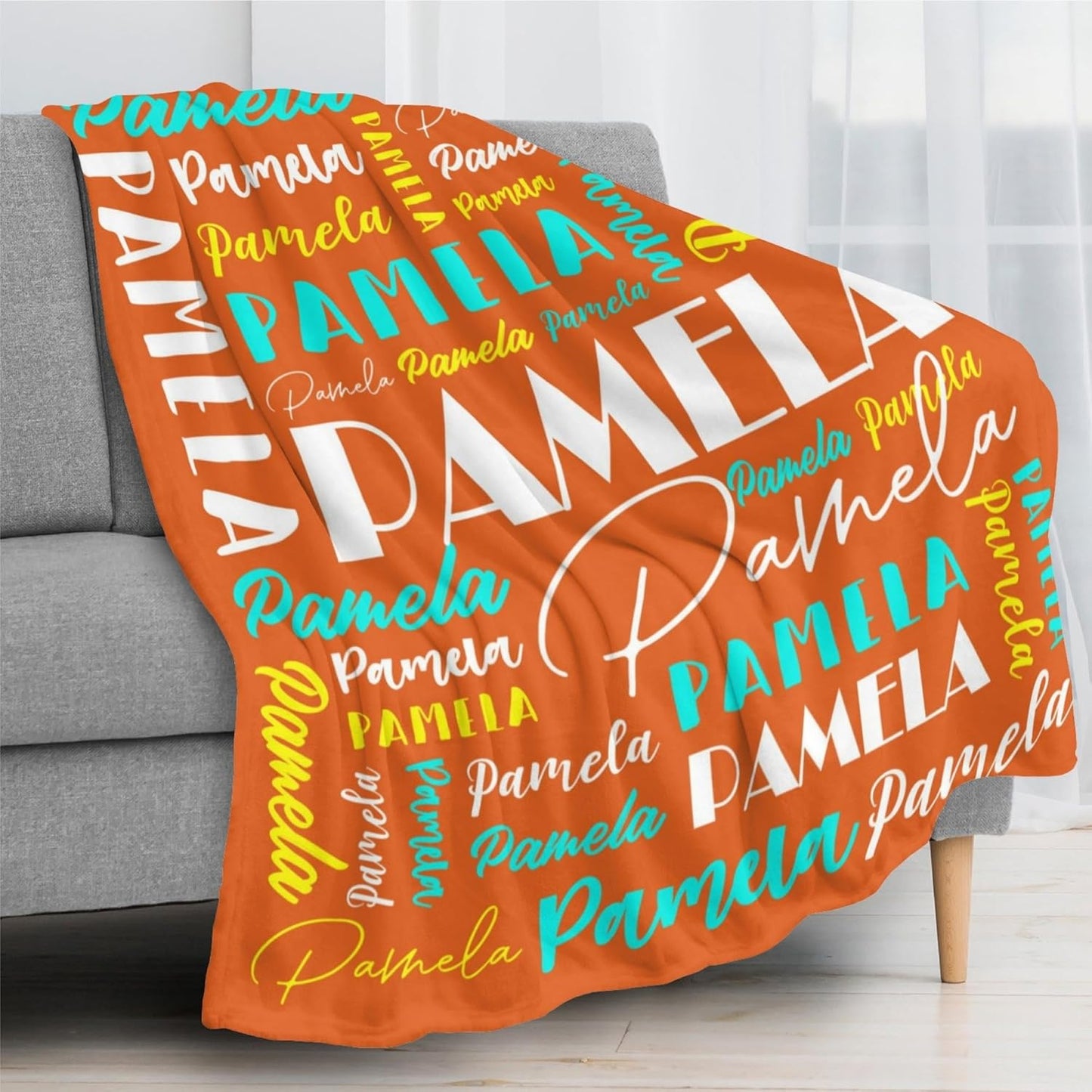 Name Blanket Personalized Blanket for Adult Kids Flannel Customize Throw Blanket Custom (Color 24, 40 x 50 Inches)