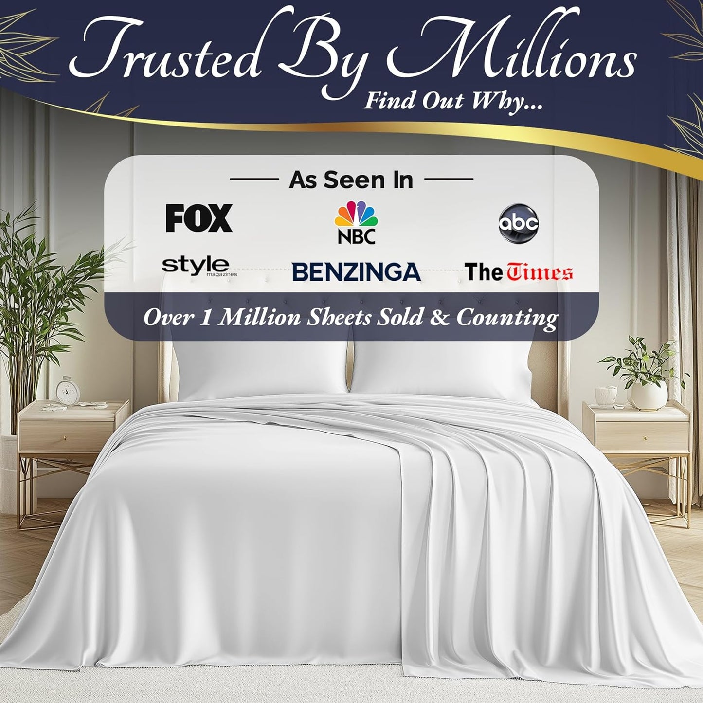DECOLURE 100% Viscose Derived from Bamboo Sheets Full Size 4pcs - Ultra Soft & Luxuriously Cooling, 17" Deep Pocket, Double Stitching, Perfect for Hot Sleepers - Full Bed Sheets (White)