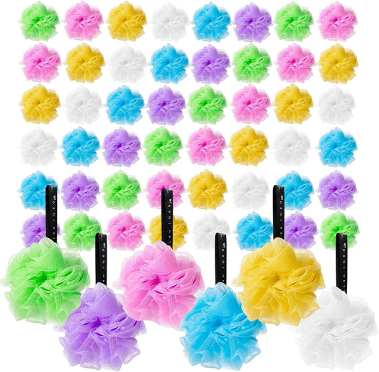 48 Bath or Shower Sponge Loofahs Pouf Mesh Assorted Colors Wholesale Bulk Lot