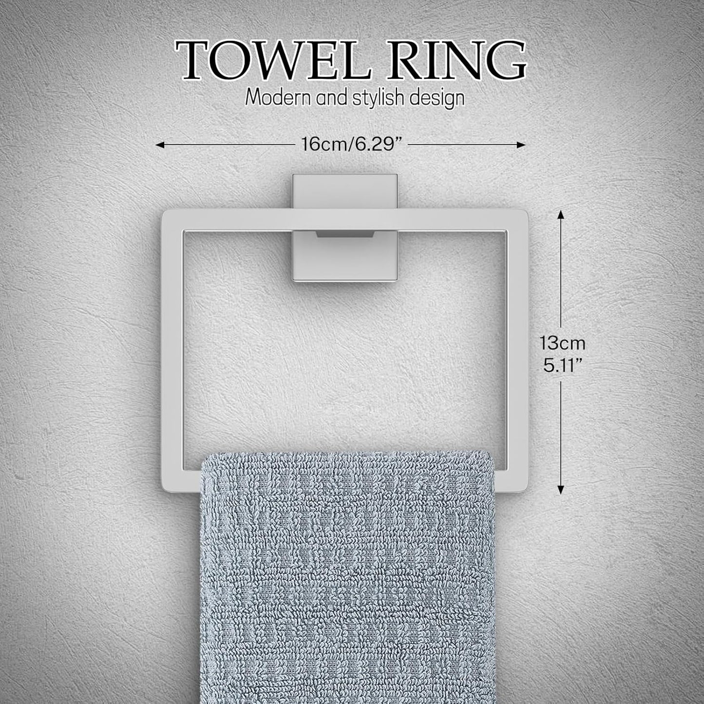 10-Pieces Brushed Nickel Bathroom Hardware Accessories Set,23.6 Inch Towel Bar Set,Stainless Steel Bathroom Hardware Set Towel Holder Set for Bathroom,Wall-Mounted Bathroom Accessories Kit