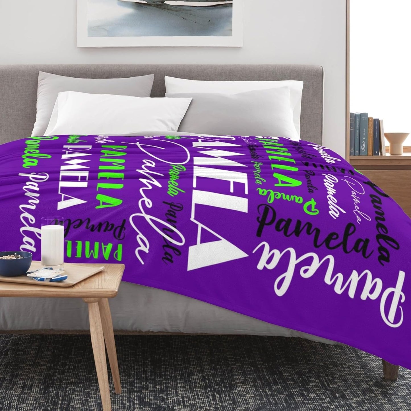 Name Blanket Personalized Blanket for Adult Kids Flannel Customize Throw Blanket Custom (Color 28, 40 x 50 Inches)