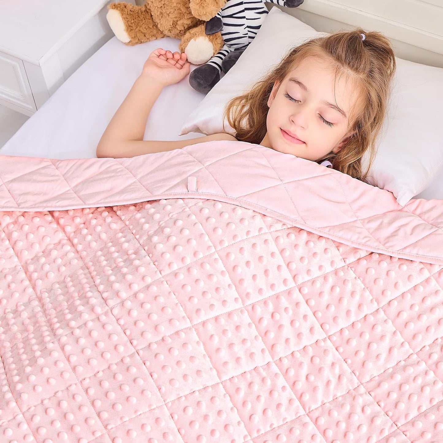 yescool Pink Weighted Blanket 10 Pounds Twin Size Cooling Weighted Throw Blanket, Minky Heavy Blankets Warm Weighted Comforter, Big Washable Thick Blankets Gift for 80-120lbs, 40 * 60in