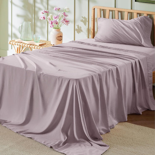 Bedsure Twin XL Sheet Sets Dorm Bedding - 3 Pieces Soft Extra Long Twin Sheets, Hotel Luxury, Easy Care Microfiber for Women, Men, Pink Mocha