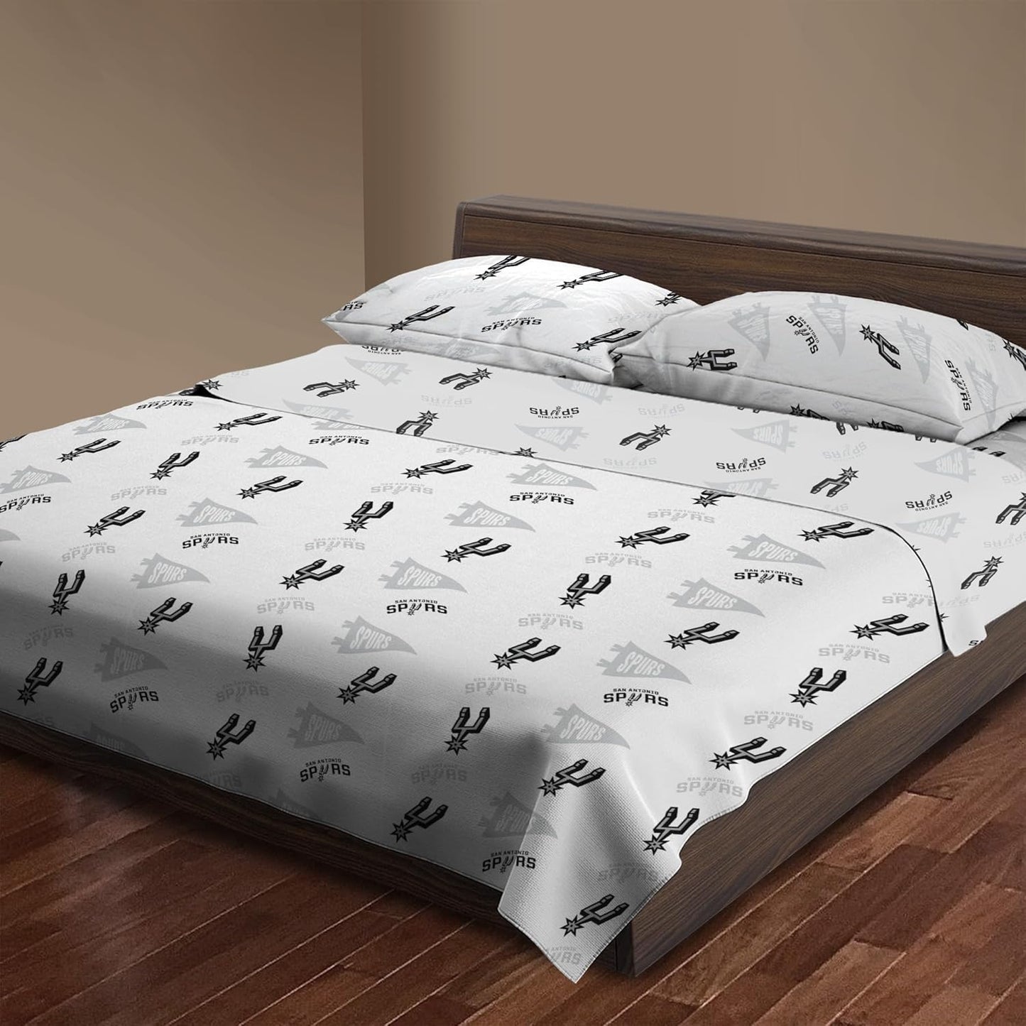 Northwest Officially Licensed San Antonio Spurs NBA Full Size Sheet Set – Soft Team Logo Bedding for Dorms, Bedrooms, Fan Caves & Game Day Style