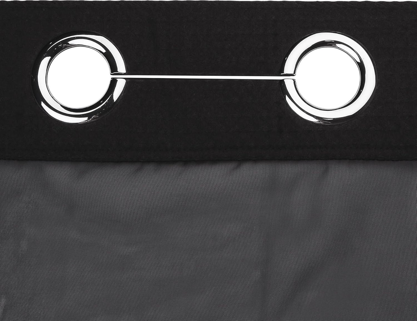 River Dream Black Fabric Shower Curtain Set, Cotton Blend, Waffle Weave, with Snap in Replacement Liner，71 x 74 inches