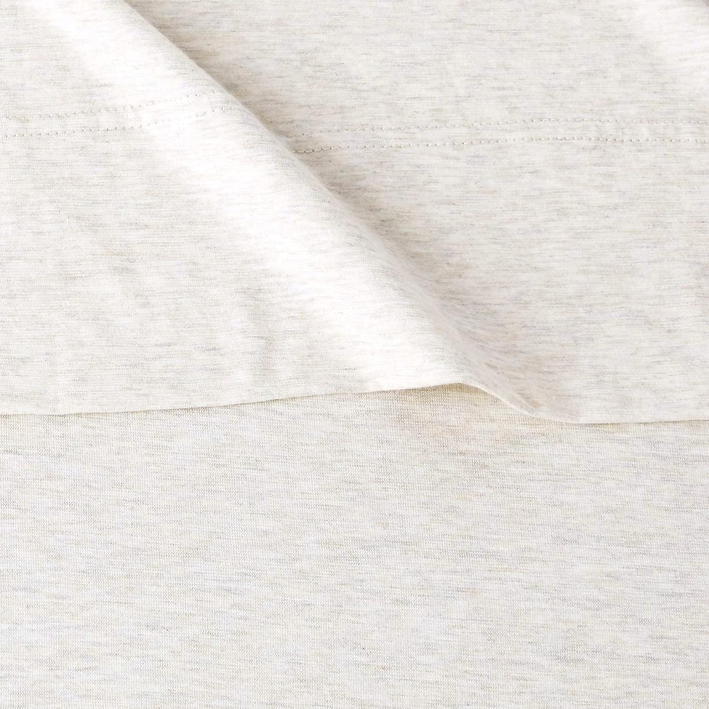 Amazon Basics Cotton Jersey 4-Piece Soft, Breathable, Wrinkle-Free Bed Sheet Set, Queen, Oatmeal, Solid