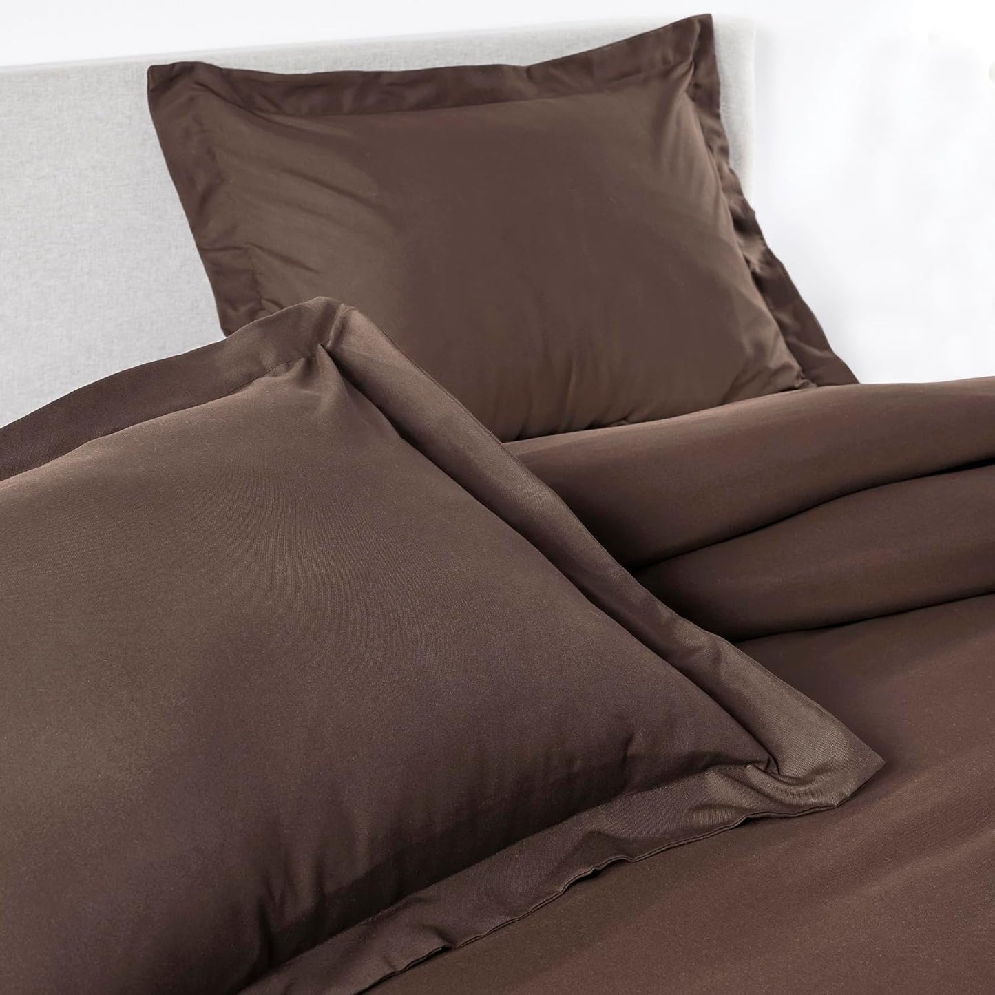 PeachSkinSheets Night Sweats: The Original 1500TC Soft Queen/Full Duvet Cover Set Chocolate