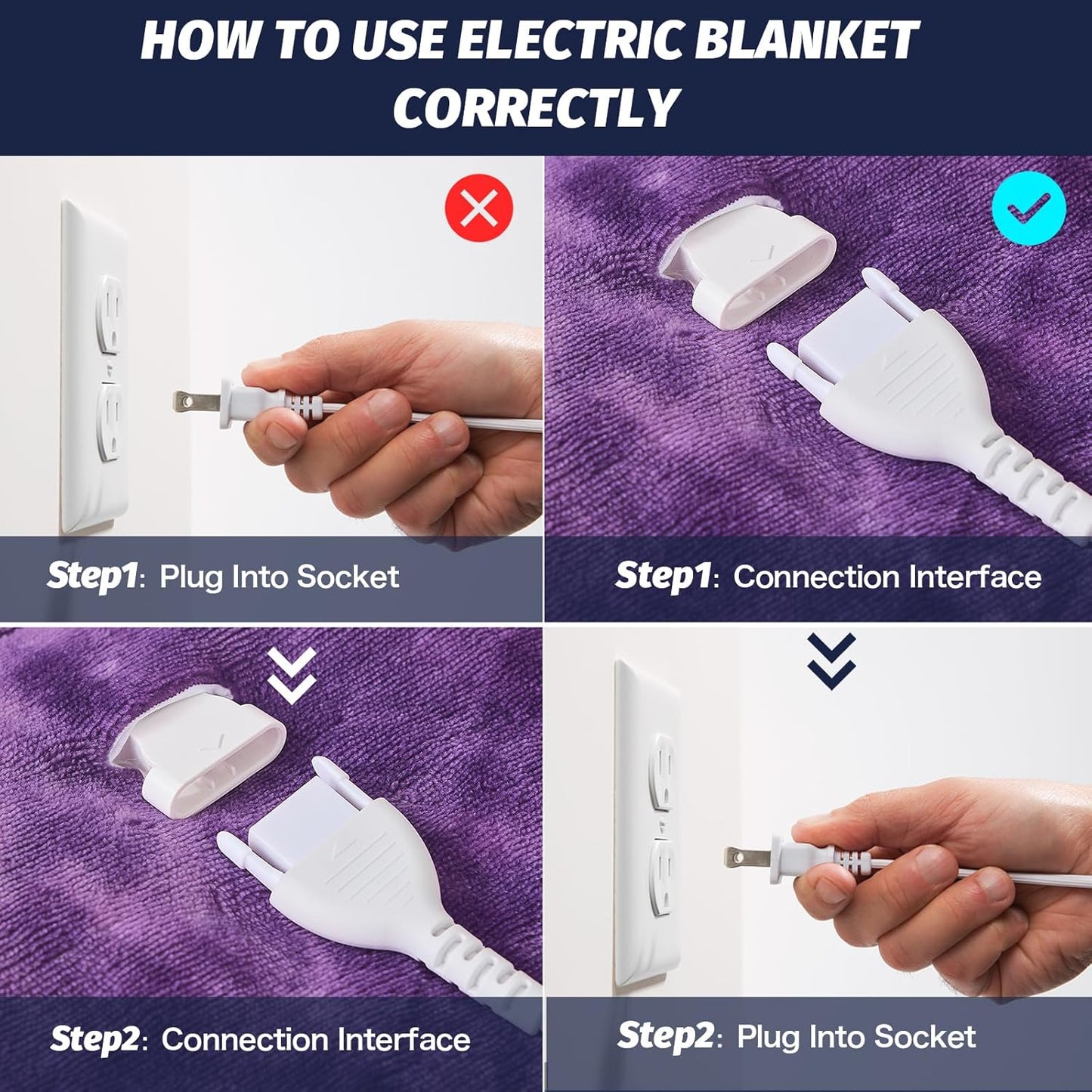 greenoak Heated Electric Blanket Throw, Faux Fur Sherpa Heating Blanket for Sofa Bed, Warm Winter Gifts for Women/Her, Heater Lap Blankets 5-Position Timer &10 Heating Levels 72''*84" Purple