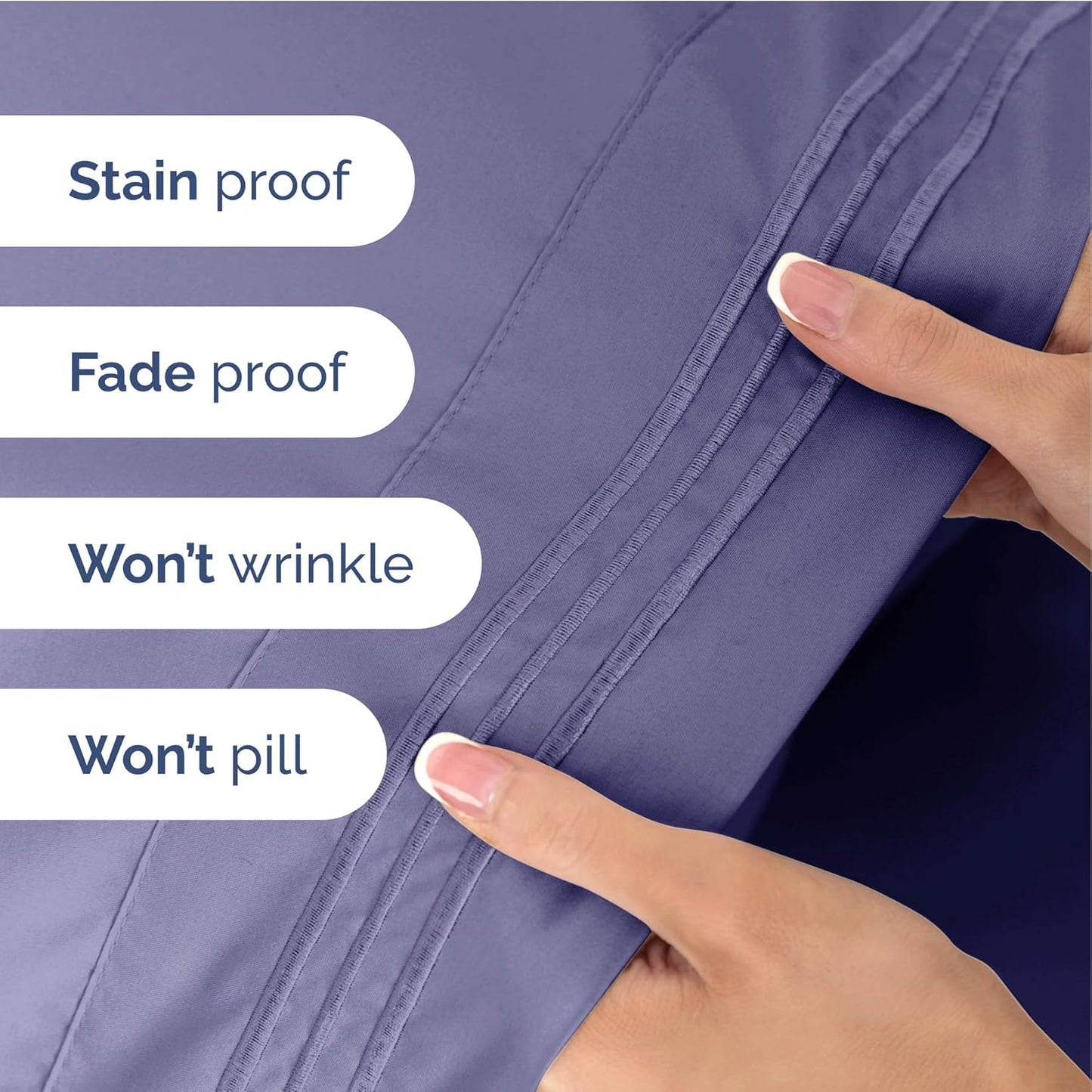 Twin Size 3 Piece Sheet Set - Extra Soft, Breathable & Cooling - Hotel Luxury Durable Bed Sheets for Women & Men - Deep Pockets, Easy-Fit & Wrinkle-Free - French Violet Oeko-Tex