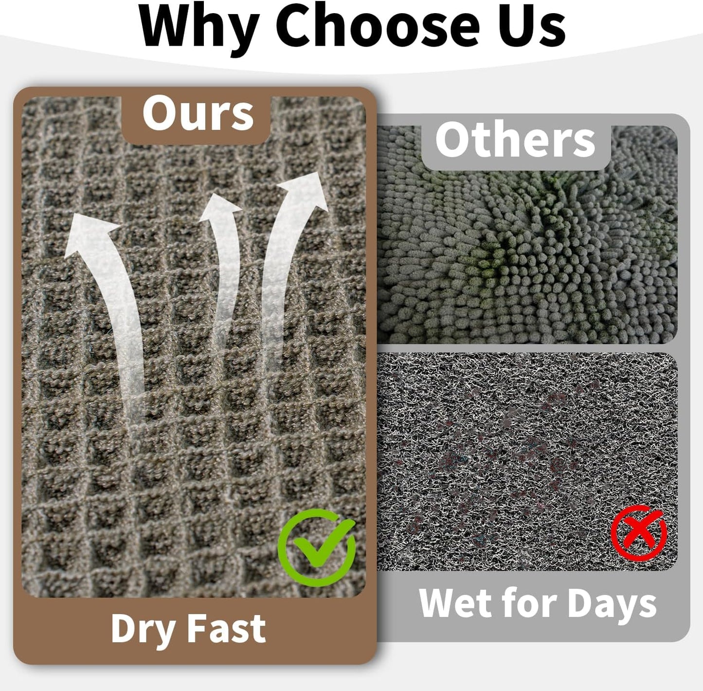 Waffle Runner Bath Mat - Long Boho Bathroom Rugs Non Slip Washable, Super Absorbent & Quick Dry, Soft Bath Mat Farmhouse Bathroom Decor, 24'' x 60'', Olive Green