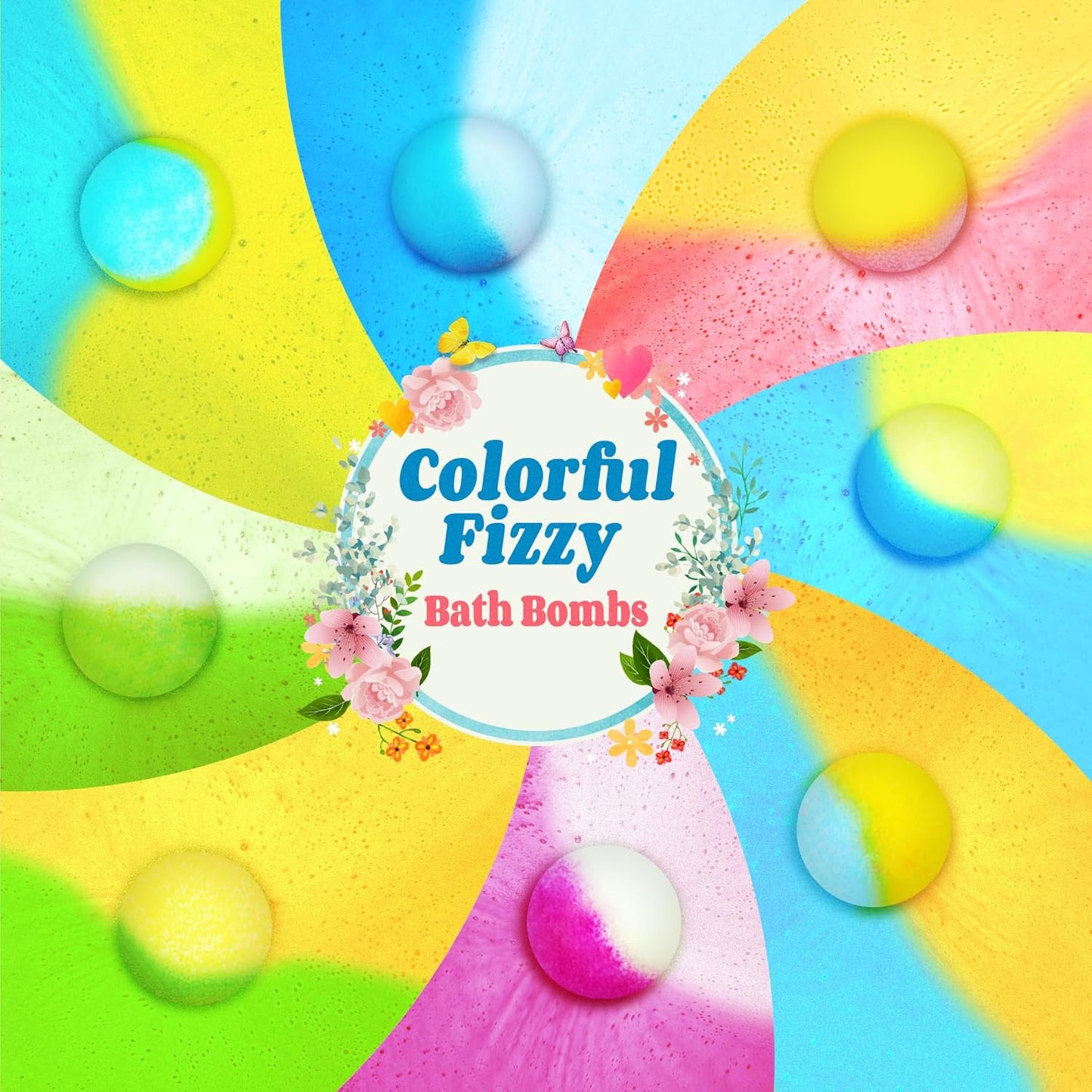 60 Pcs Bath Bombs Set - Massive Quantity Natural Bath Bombs for Kids/Women/Men Individually Wrapped Handmade Organic Bath Supplies Relaxing Kit - for Birthday, Christmas, Mother's Day