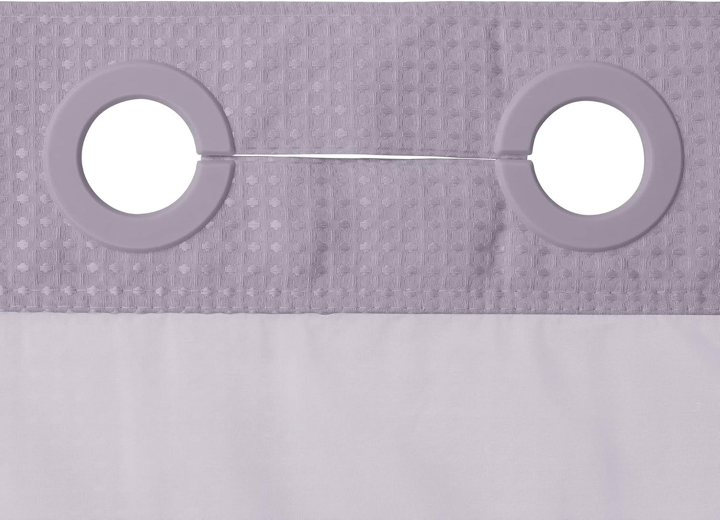River Dream Heavyweight No Hooks Required Dotted Waffle Weave Shower Curtain with Snap in Liner - 71W x 74H,Hotel Grade,Spa Like Bath Curtain,Lilac