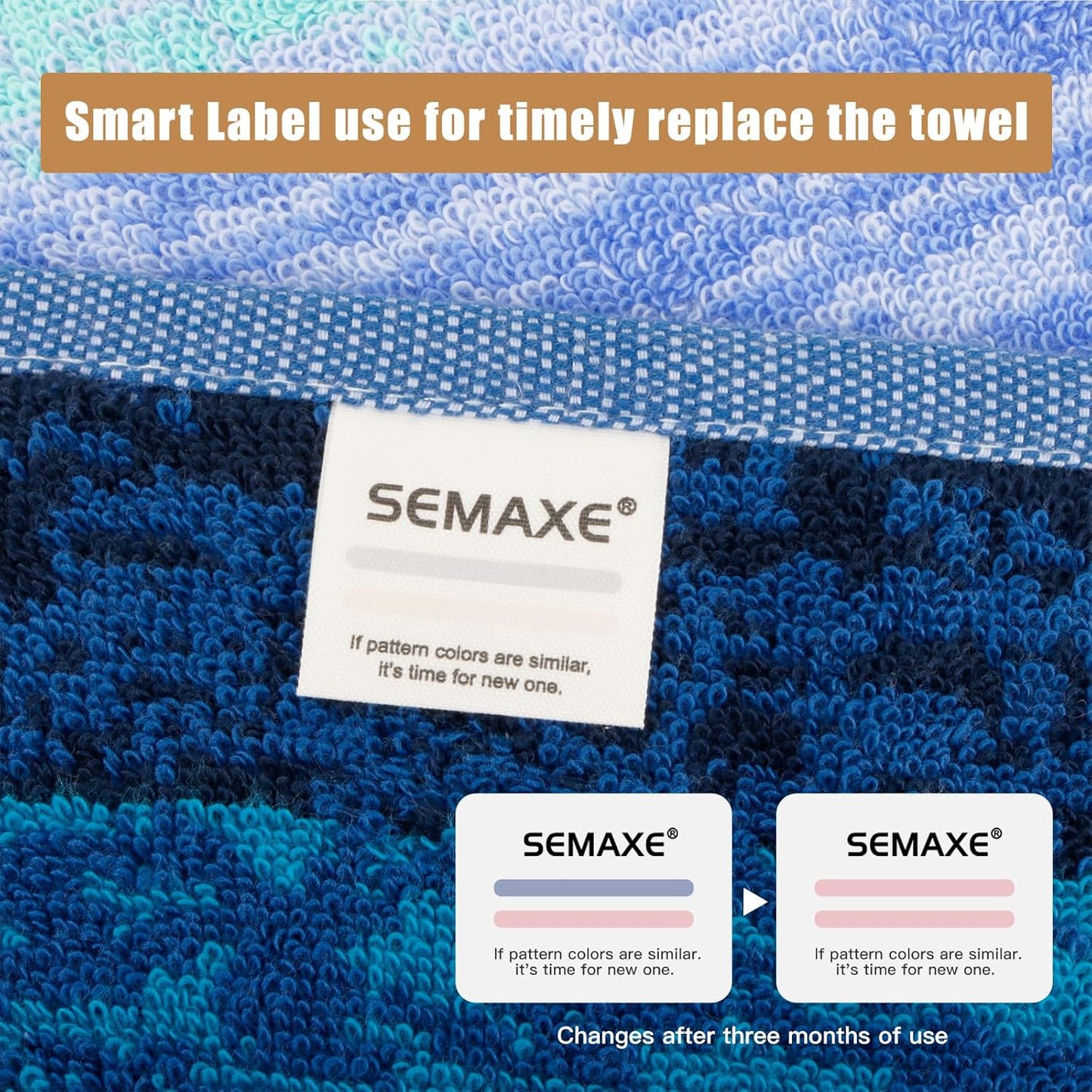 SEMAXE 12 Pack Hand Towels for Bathroom, 100% Cotton Towels with Hanging Loops, Soft & Absorbent, Hand Towel Set for Gym, Shower, Hotel, Spa and Kitchen, Colorful Towel - The Starry Night Collection