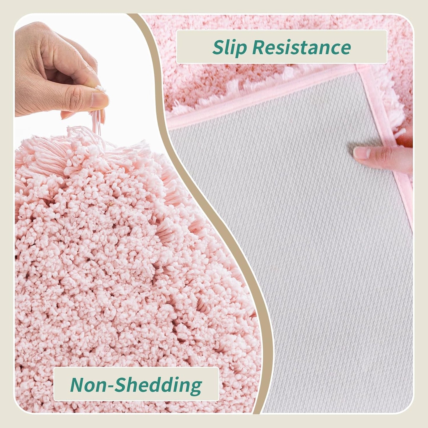 Bathroom Runner Rug 24x59 Pink Non Slip Fluffy Long Bath Mat for Bathroom Floor Washable Plush Luxury Bath Rug for Tub Absorbent Shower Sink Mat Bedside Rug