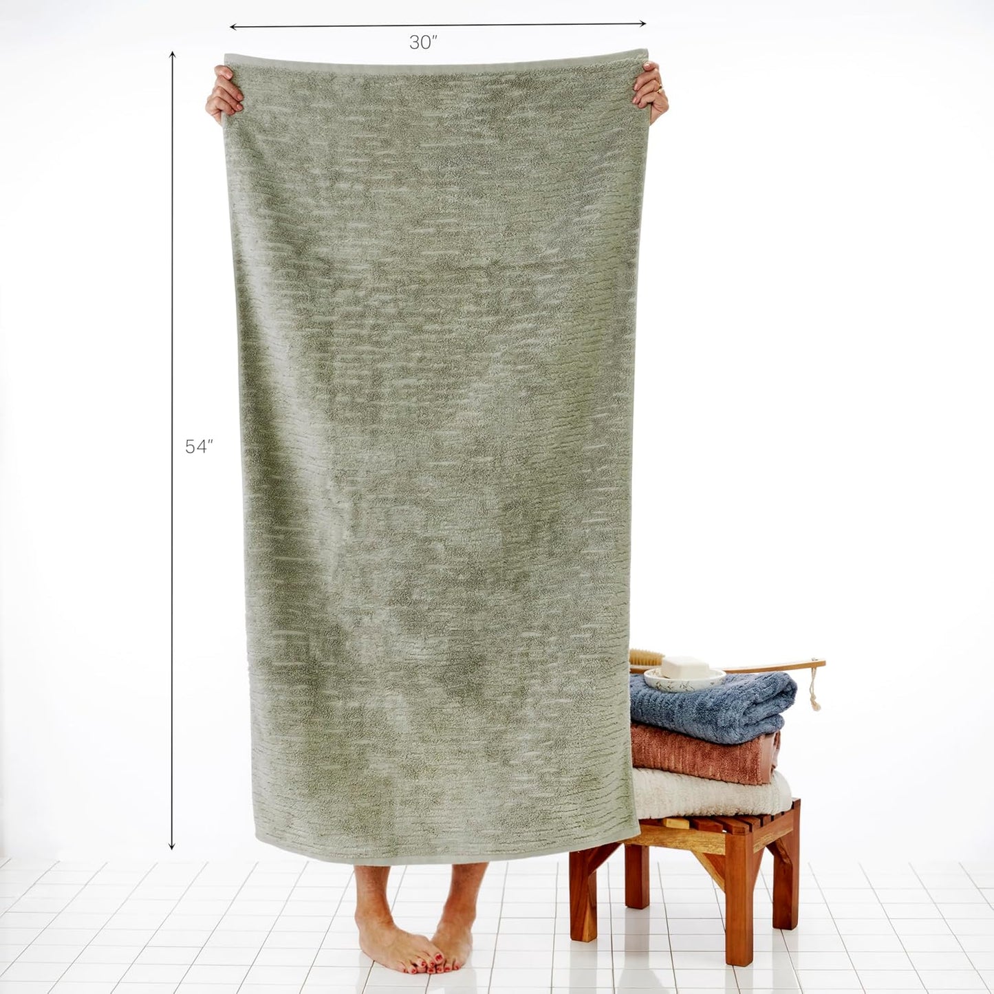 SKL Home CloudSoft Cotton Luxury 6-Piece Towel Set, Sage