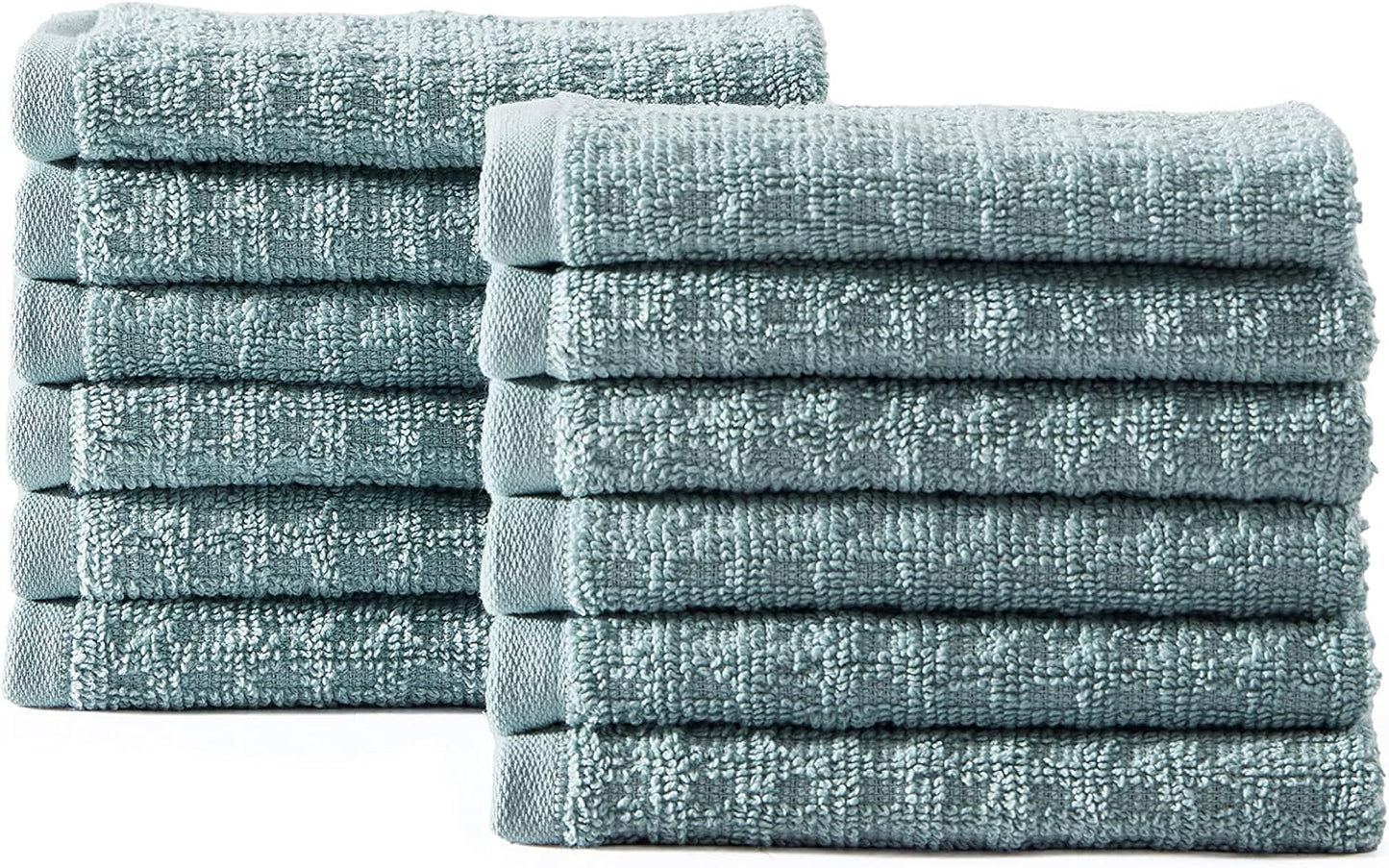 Tommy Bahama- Washcloth Set, Highly Absorbent Cotton Bathroom Decor, Low Linting & Fade Resistant, Oeko-Tex Certified (Northern Pacific Turquoise, 12 Piece)