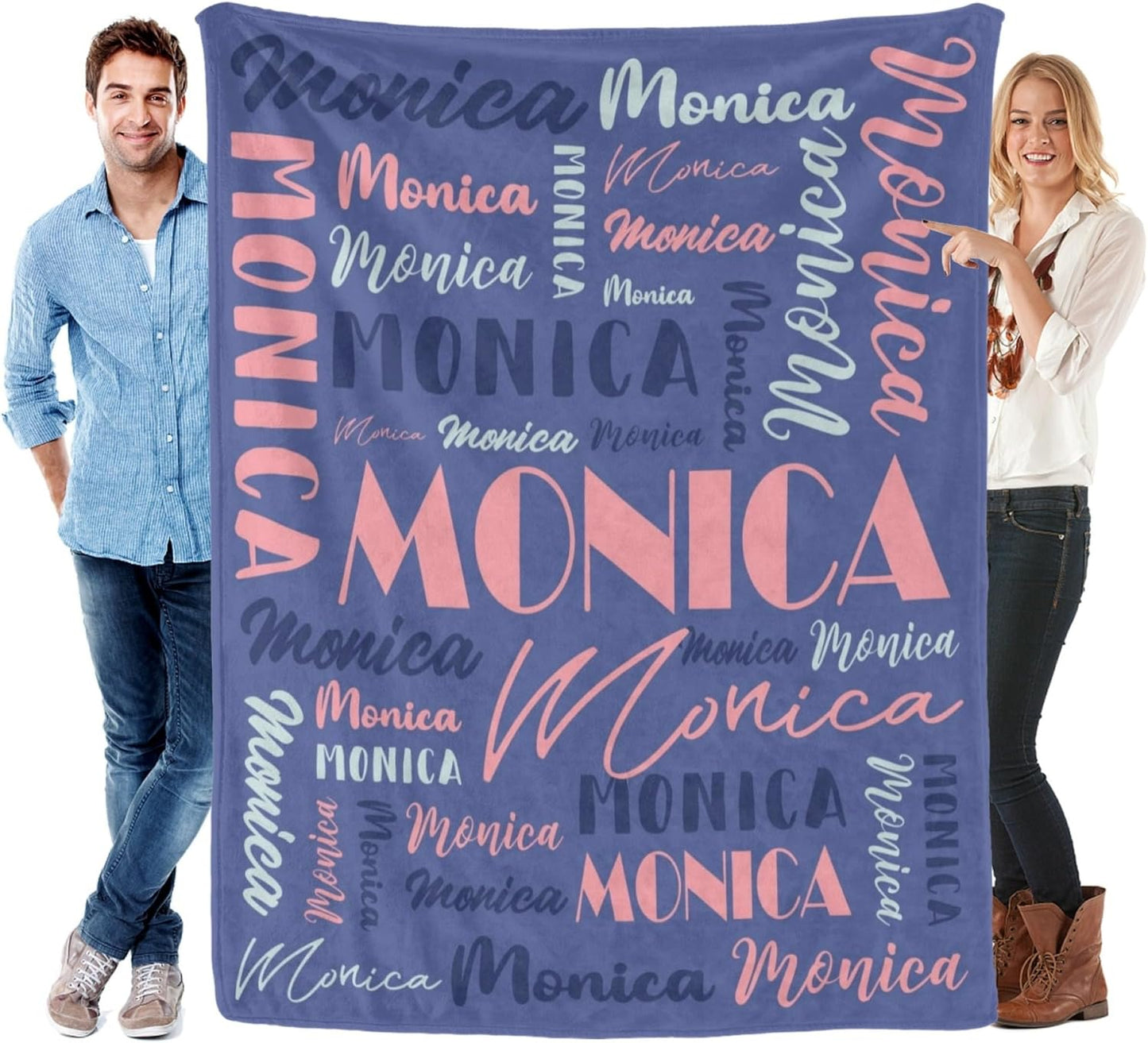 Name Blanket Personalized Blanket for Adult Kids Flannel Customize Throw Blanket Custom (Color 14, 40 x 50 Inches)