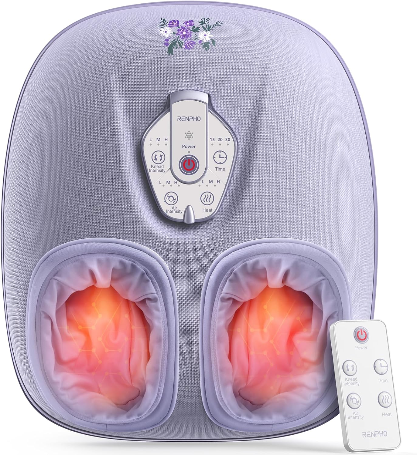 RENPHO Foot Massager Machine with Heat [2026 Upgraded], Shiatsu Foot Massager for Plantar Fasciitis, Christmas Gifts for Women, Cordless Control, Best Gifts for Women/Mom/Wife, PU