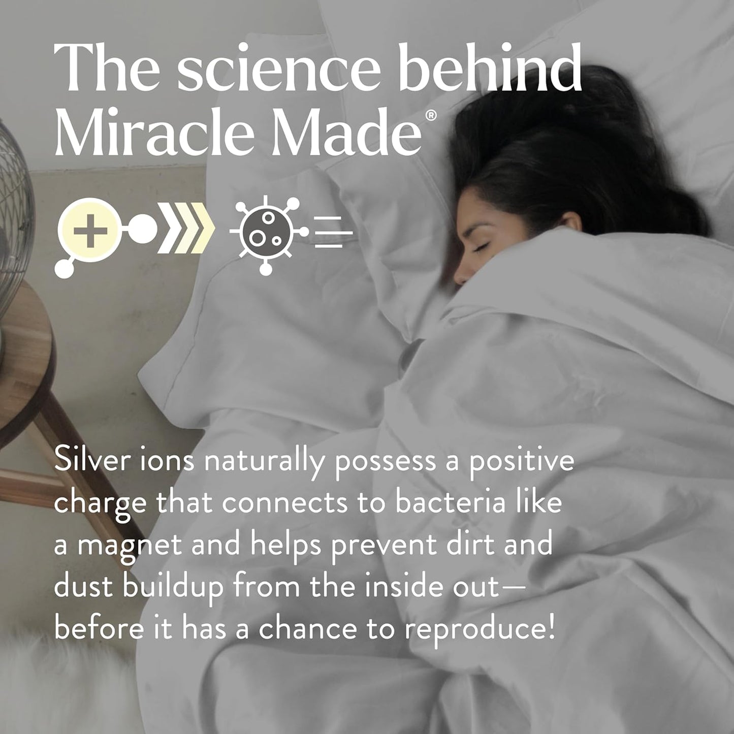 Miracle Made Extra Luxe Soft Cooling Pillowcase, 2-Piece Silver-Infused Cotton Fabric – Lightweight, Thermoregulating, Breathable Cover for Sensitive Skin, King/Cali King Size, White