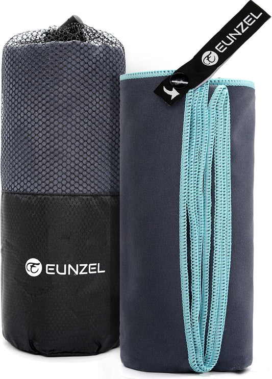 Eunzel Quick Dry Camping Towel, Microfiber Travel Towel Super Absorbent Fast Drying Towel for Camping, Beach, Gym, Backpacking, Yoga & Swimming(30" x 60", Grey)