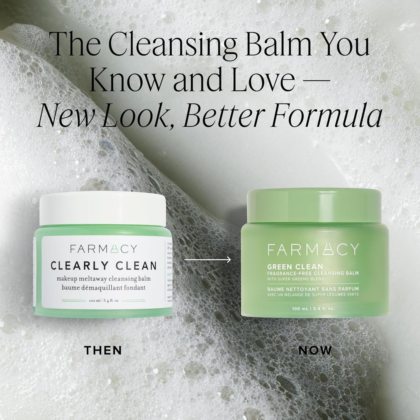 Farmacy Makeup Remover Cleansing Balm - Green Clean Waterproof Makeup Remover + Oil Based Cleanser - Newly Formulated Double Cleanser with Plant Based Waxes + Upcycled Moringa - Fragrance Free (30ml)