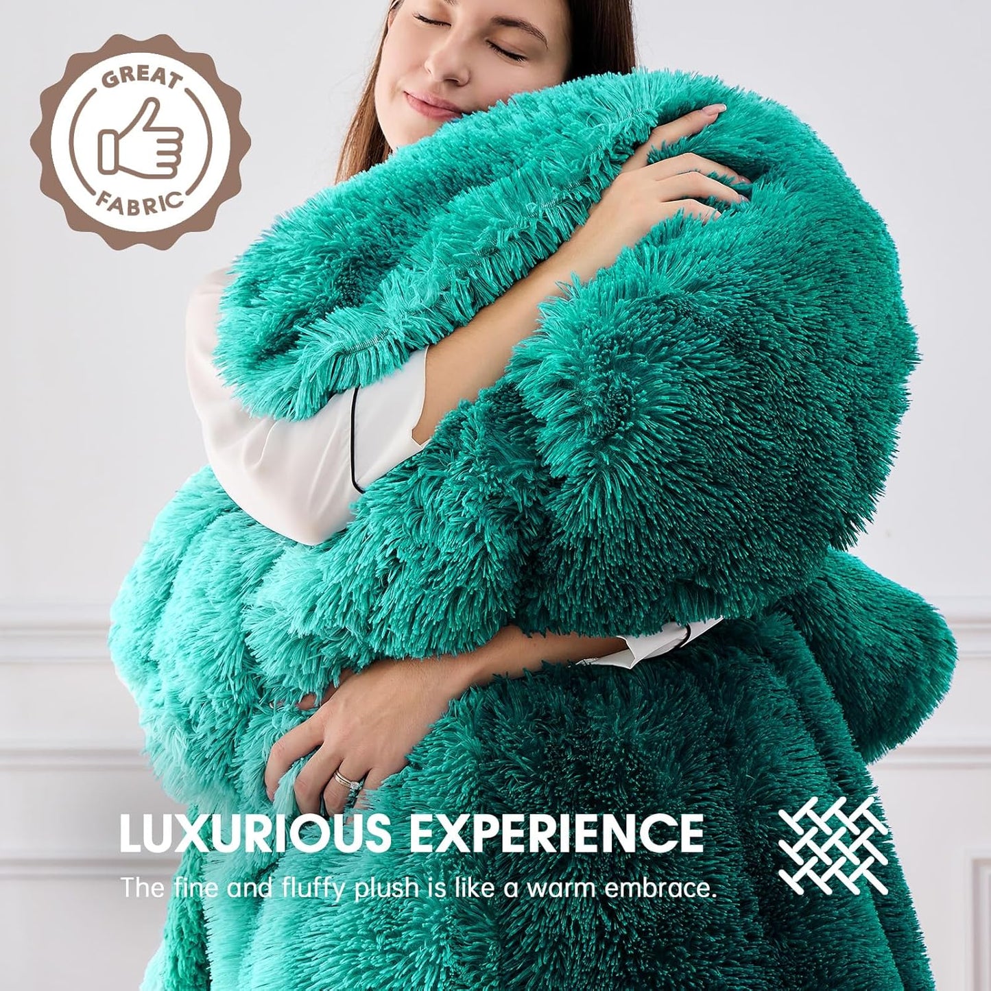 Heated Electric Blanket Throw–Faux Fur with Soft Thick Sherpa,Warm Winter Birthday Gifts for Women Grandma10 Heat Settings,5 Time Settings with Fast Heating, 50x60, Forest Mist