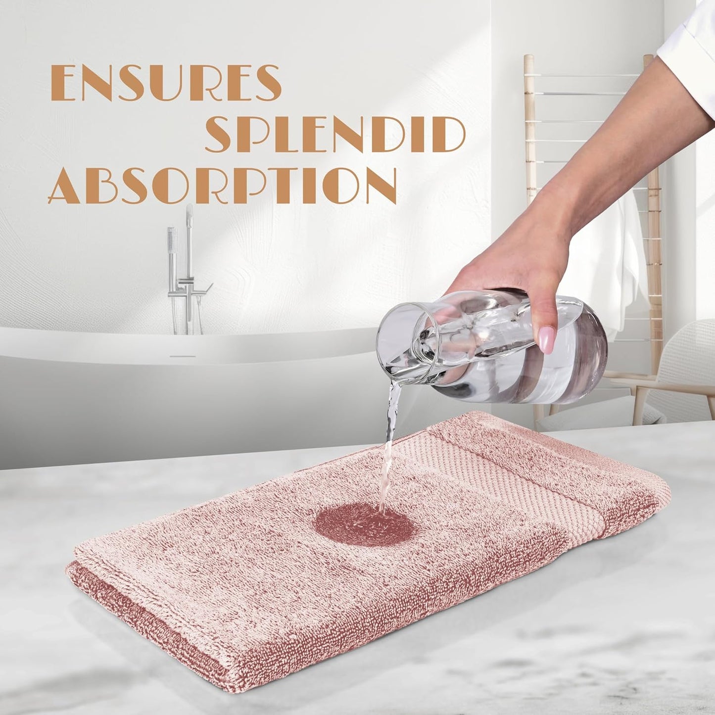 White Classic Pink Hand Towels for Bathroom [12 Pack] Cotton Hand Towel Bulk for Gym, Kitchen and Spa, 16x27 Inches Soft Highly Absorbent Quick Dry Terry Salon Towels