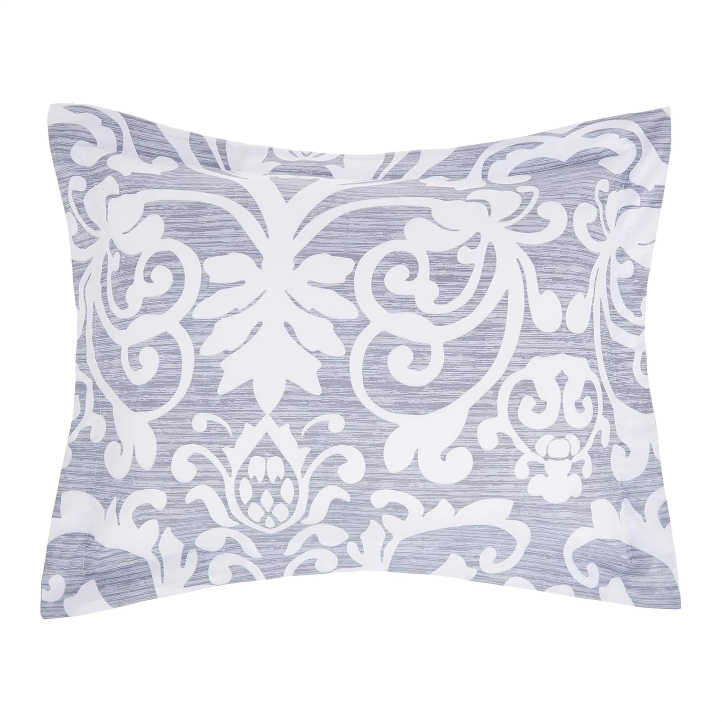 Amazon Basics King Size Comforter Sets, Ultra-Soft Lightweight Microfiber Reversible 3-Piece Bedding, Gray Medallion