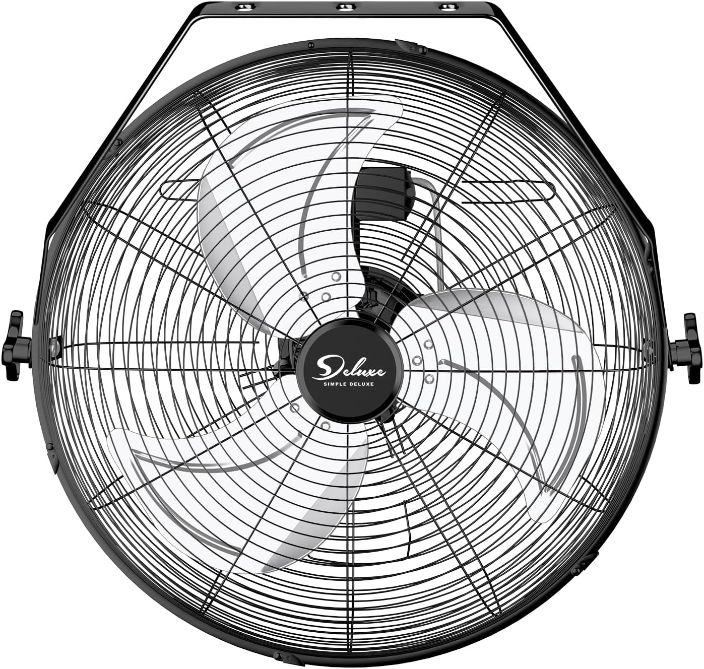 Simple Deluxe 20 Inch Industrial Wall Mount Fan, 3 Speed Metal Fan for Warehouse, Greenhouse, Workshop, Patio, Factory and Basement, Black