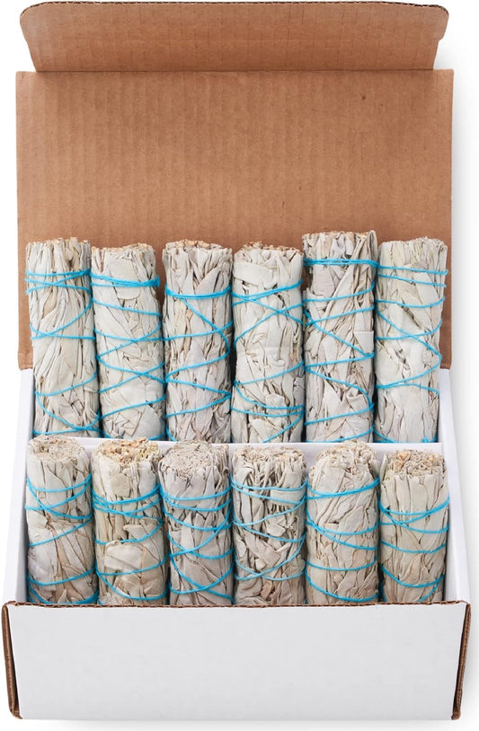 12 Pack White Sage ~ Sage Smudge Sticks for Smudging & Cleansing Energy ~ Bulk/Wholesale ~ Sustainably Grown (12 Pack)