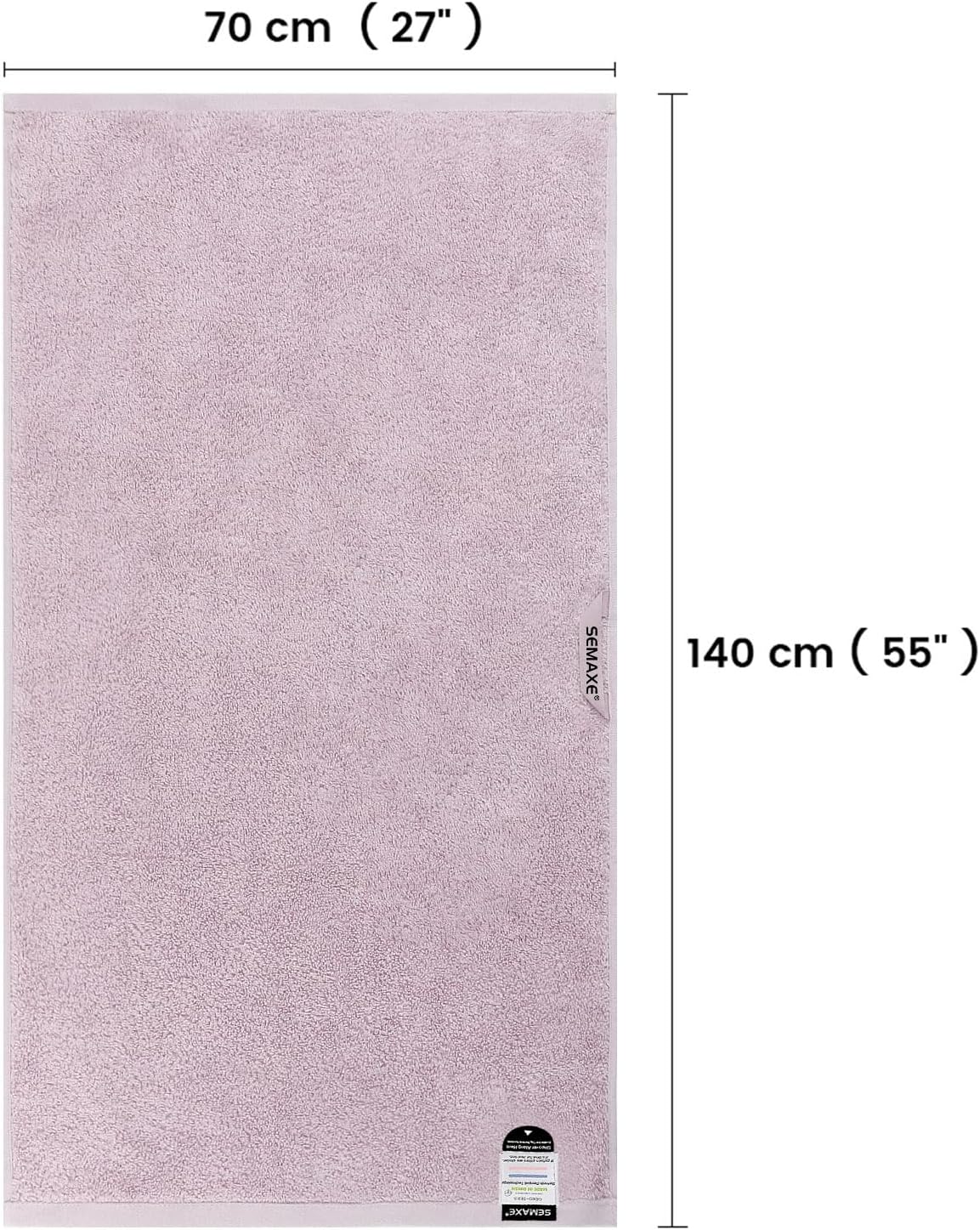 SEMAXE Purplish Red Bathroom Towel, 100% Cotton Bath Towel with Hanging Loop and Smart Tag, Hotel & Spa Quality Soft Absorbent Towel, Gift Box Packaging, 1 Pc Bath Towel, 55" L x 27" W