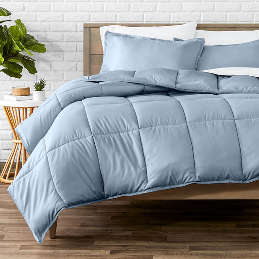 Bare Home Comforter Set - Oversized King Size - Ultra-Soft - Goose Down Alternative - Premium 1800 Series - All Season Warmth (Oversized King, Dusty Blue)