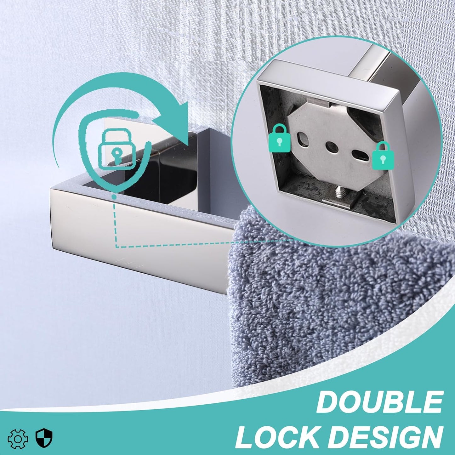 LANC 2-Pack 16-Inch Towel Bars for Bathroom Wall Mount, Total-18 Chrome Single Towel Racks Hand Towel Holders SUS304 Stainless Steel Towel Hanger Polished Towel Rods,A8804-4CP