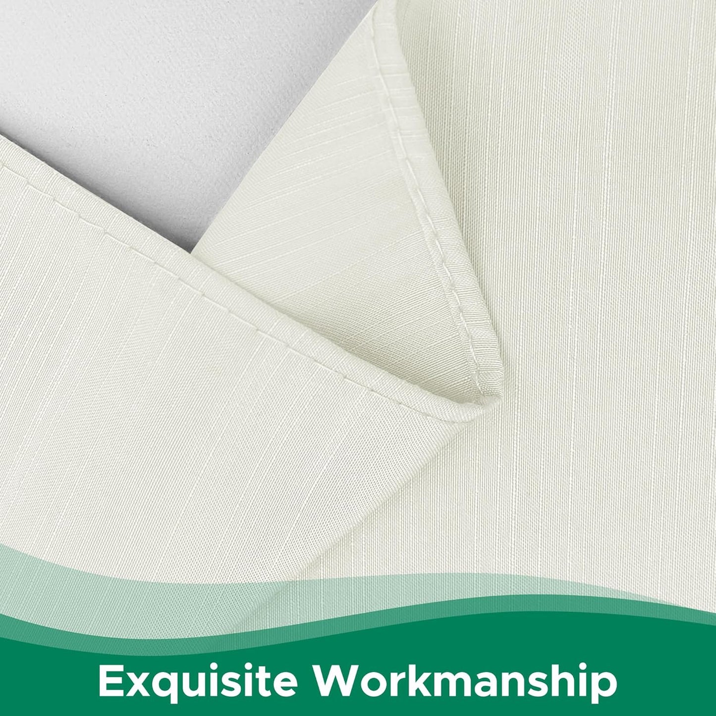 Biscaynebay Wrap Around Bed Skirts for Queen Beds 16" Drop, Ivory Adjustable Elastic Dust Ruffles Easy Fit Wrinkle & Fade Resistant Silky Luxurious Fabric Solid Machine Washable