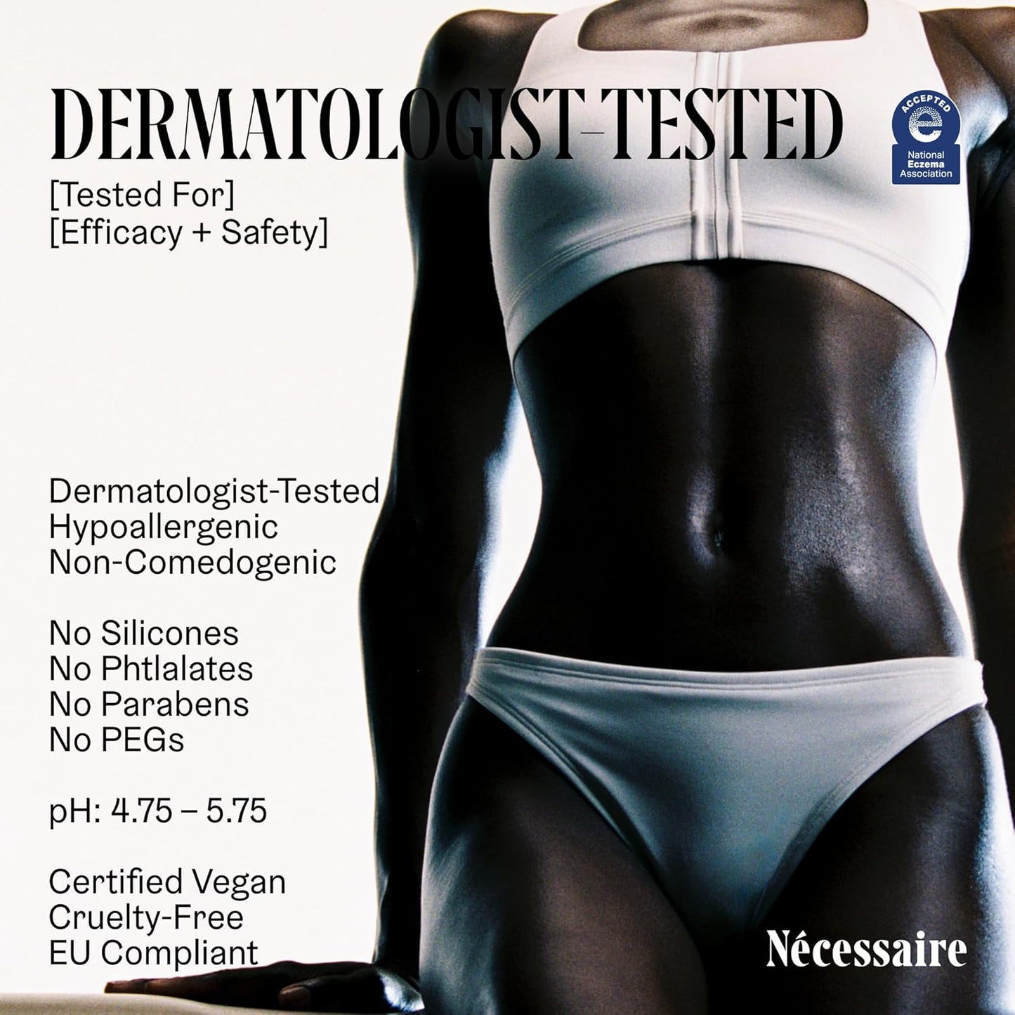 Nécessaire The Body Lotion Fragrance-Free — Unscented Multi-Peptide Body Moisturizer for Women + Men – Non-Comedogenic Lotion for Sensitive Skin – 200 ml/6.8 fl oz