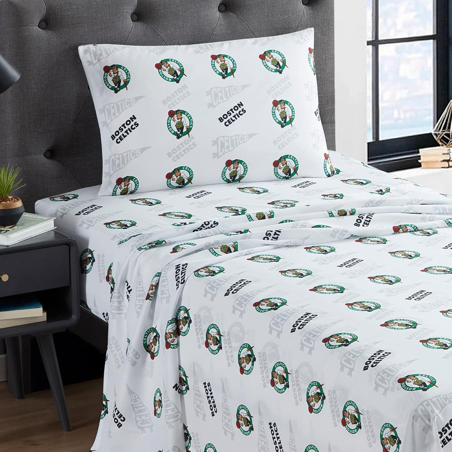 Officially Licensed Boston Celtics NBA Twin Size Sheet Set – Soft Team Logo Bedding for Dorms, Bedrooms, Fan Caves & Game Day Style