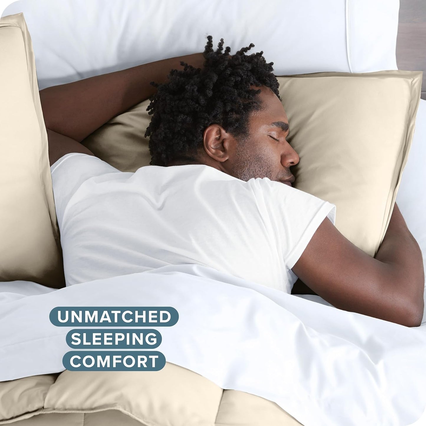 Bare Home Bedding Duvet Cover King Size - Premium 1800 Super Soft Collection - Lightweight, Cooling - Soft Breathable Bedding Duvet Cover (King, Sand)