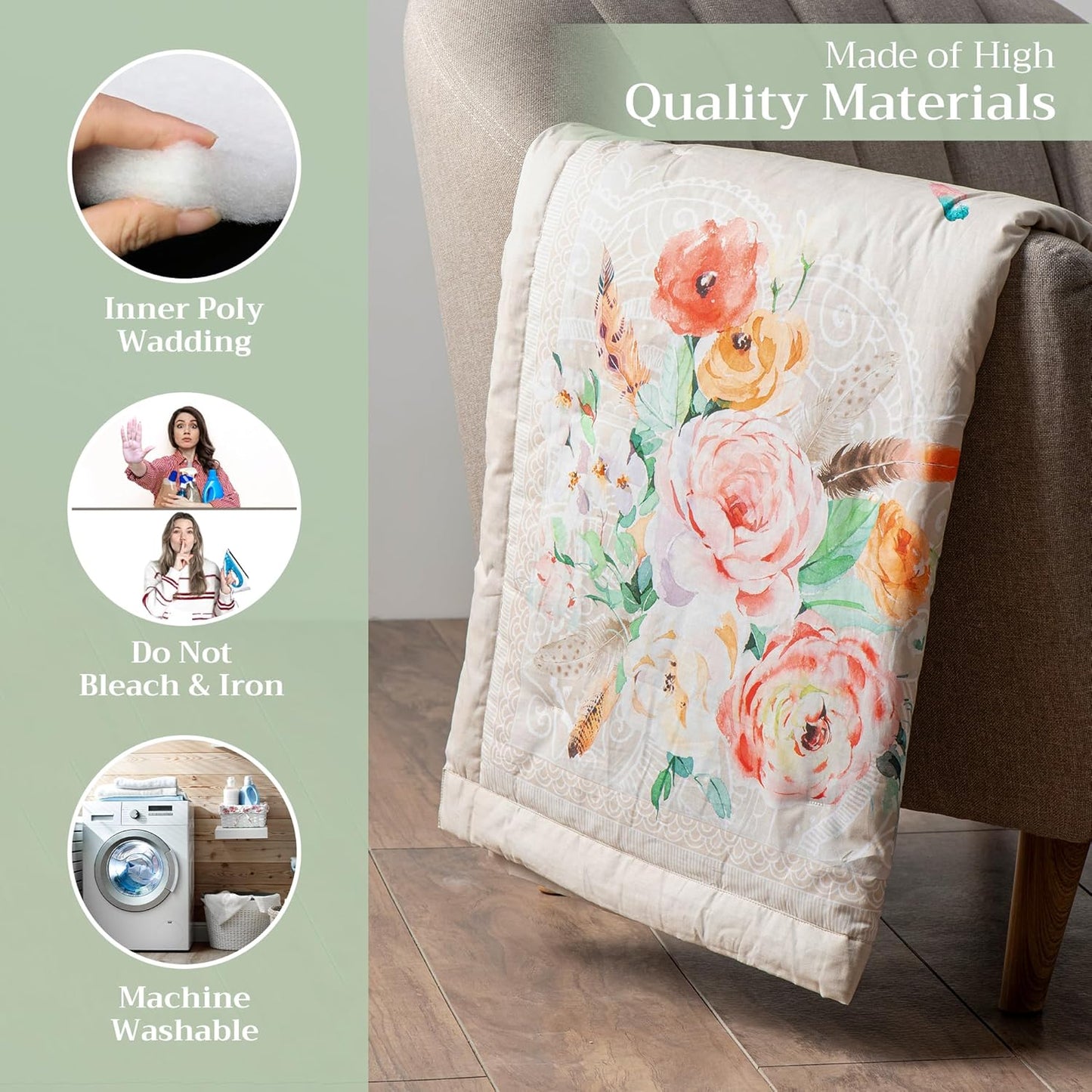 Maison d' Hermine Throw Blanket for Couch Lightweight Soft Warm Breathable Cotton Throw Blankets for Bed Girls Boys Women Men Gifts Sofa Travel Living Room Chair Bedding (50"x60", Ibiza)